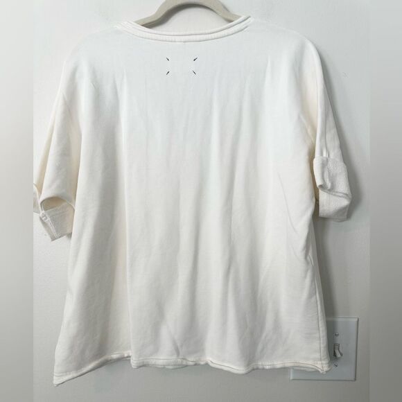 Lou & Grey Cream V-neck Boxy Sweatshirt M - Picture 4 of 6